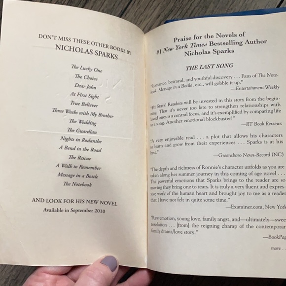 3 Nicholas Sparks Classic Books. The Last Song, The Choice, The Lucky One - Picture 5 of 8